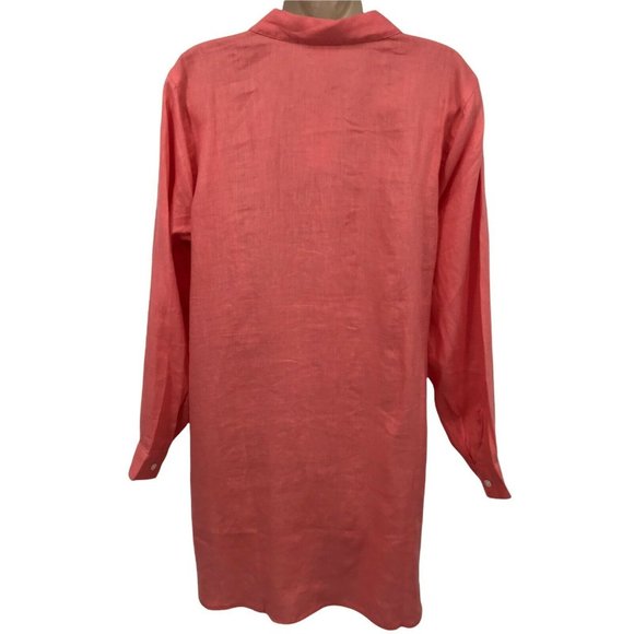 J. Jill Womens Petite 100% Linen Front Button Shrimp Tunic Blouse Top Choose SZ - Picture 2 of 8